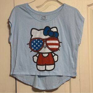 Hello Kitty by Sanrio Exclusively by Doe Light Blue Americana Tee - Medium